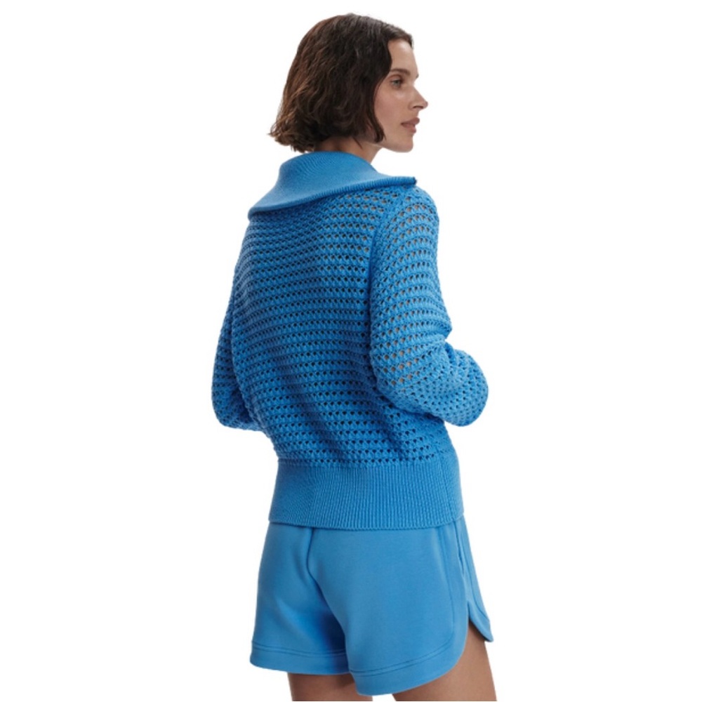 NWT Varley Eloise Zip-Through Knit Azure Blue - Picture 5 of 5